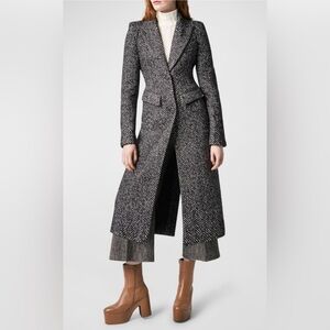 Smythe Black and White Pagoda Brando Herringbone Trench Coat